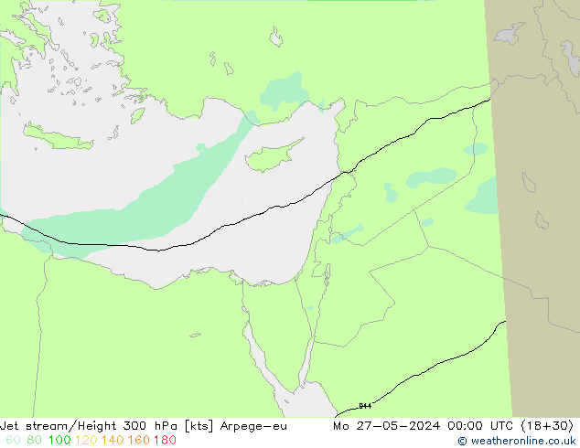 Jet stream/Height 300 hPa Arpege-eu Po 27.05.2024 00 UTC