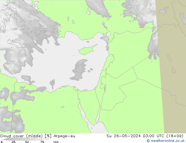 Nubes medias Arpege-eu dom 26.05.2024 03 UTC