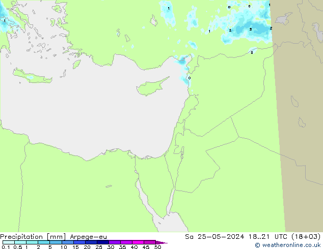 осадки Arpege-eu сб 25.05.2024 21 UTC