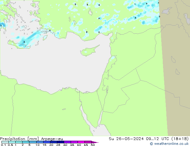 Precipitación Arpege-eu dom 26.05.2024 12 UTC