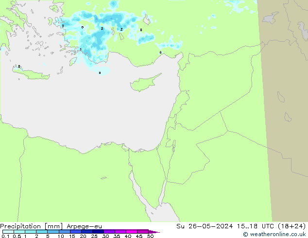 Niederschlag Arpege-eu So 26.05.2024 18 UTC