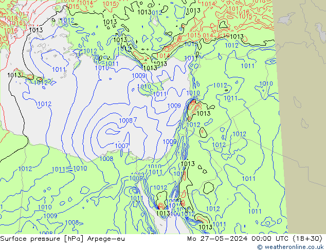 pressão do solo Arpege-eu Seg 27.05.2024 00 UTC