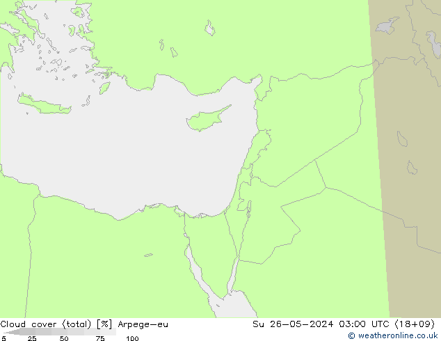 Nubes (total) Arpege-eu dom 26.05.2024 03 UTC