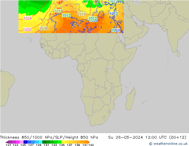 Thck 850-1000 hPa Arpege-eu Ne 26.05.2024 12 UTC