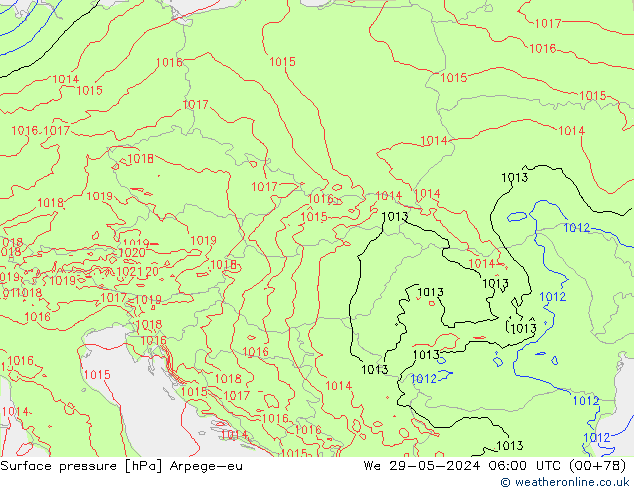 Surface pressure Arpege-eu We 29.05.2024 06 UTC