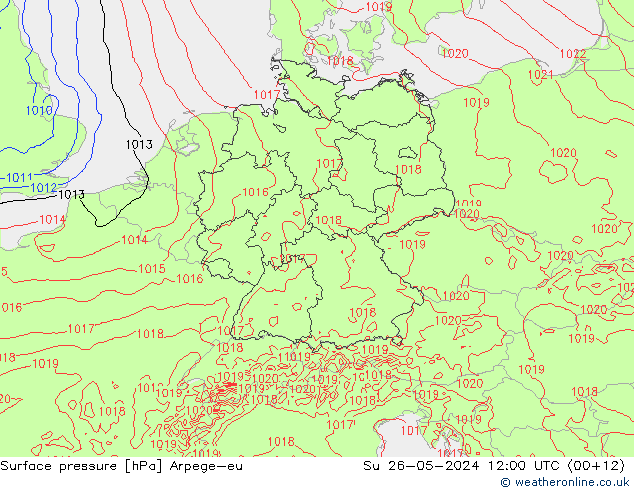 Bodendruck Arpege-eu So 26.05.2024 12 UTC