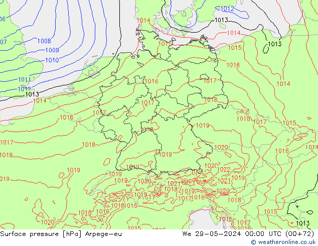 ciśnienie Arpege-eu śro. 29.05.2024 00 UTC