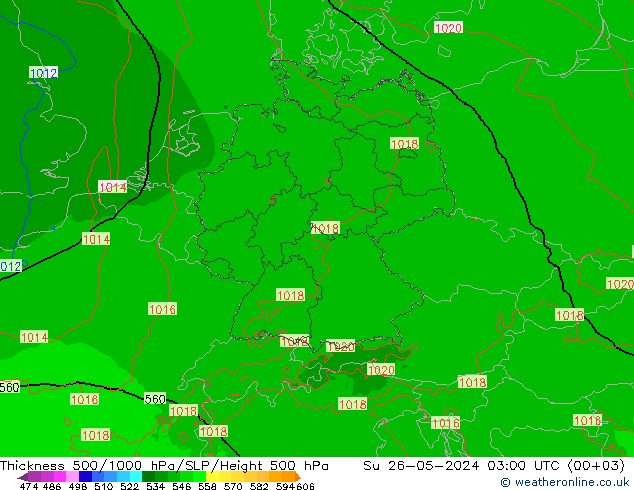 Thck 500-1000hPa Arpege-eu Su 26.05.2024 03 UTC