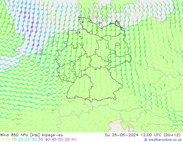  850 hPa Arpege-eu  26.05.2024 12 UTC