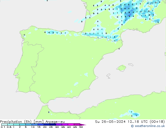 Nied. akkumuliert (6Std) Arpege-eu So 26.05.2024 18 UTC