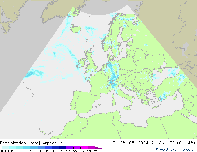 Niederschlag Arpege-eu Di 28.05.2024 00 UTC