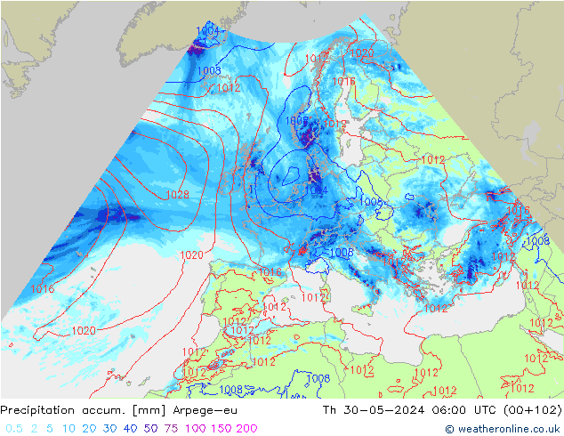 Nied. akkumuliert Arpege-eu Do 30.05.2024 06 UTC