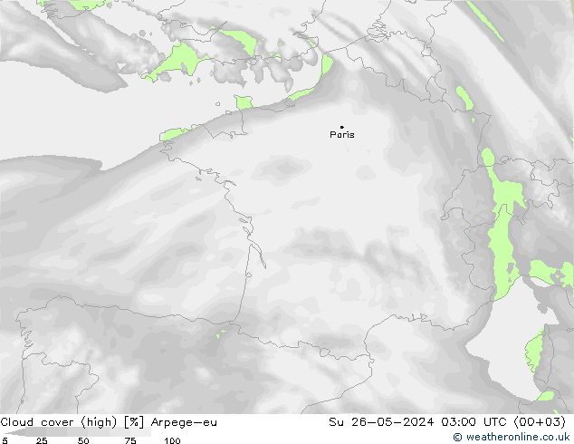 Wolken (hohe) Arpege-eu So 26.05.2024 03 UTC
