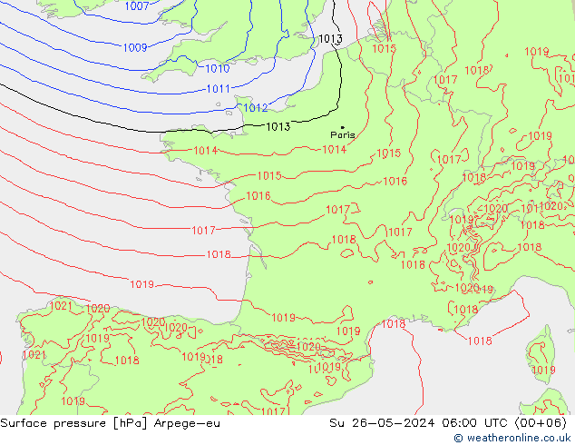 Luchtdruk (Grond) Arpege-eu zo 26.05.2024 06 UTC