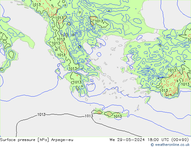 Surface pressure Arpege-eu We 29.05.2024 18 UTC