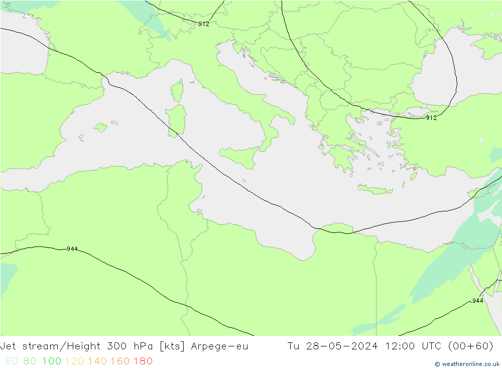 Courant-jet Arpege-eu mar 28.05.2024 12 UTC