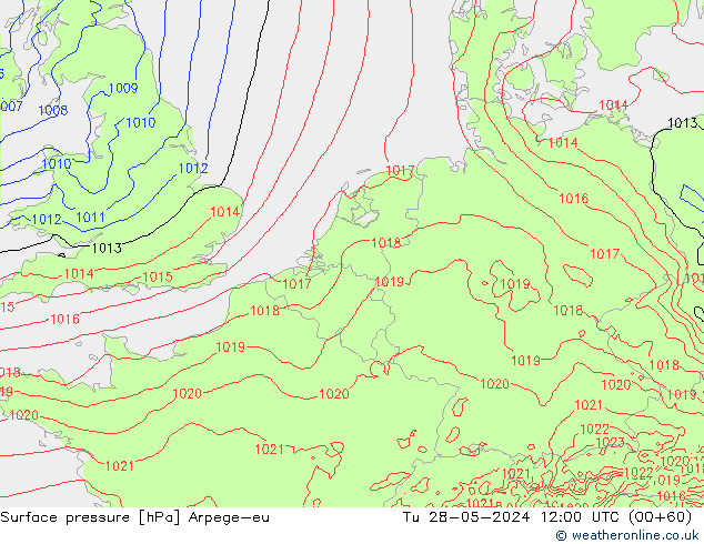 pression de l'air Arpege-eu mar 28.05.2024 12 UTC