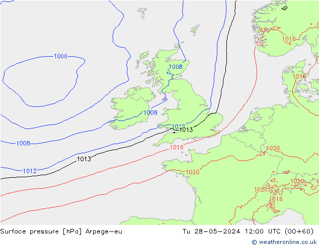 Bodendruck Arpege-eu Di 28.05.2024 12 UTC