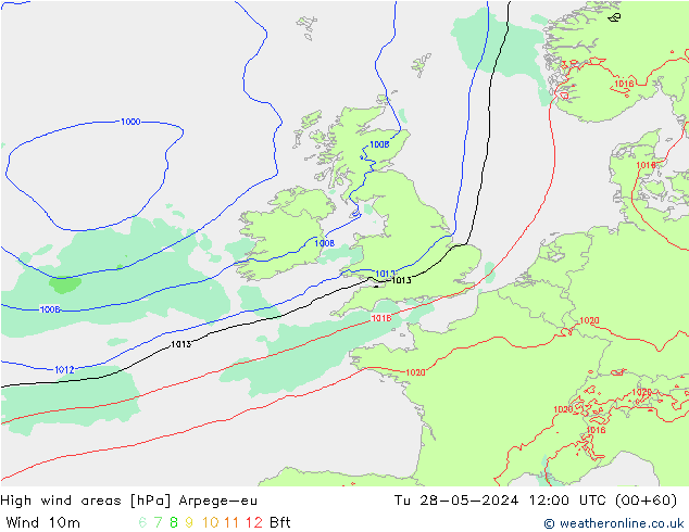 Windvelden Arpege-eu di 28.05.2024 12 UTC