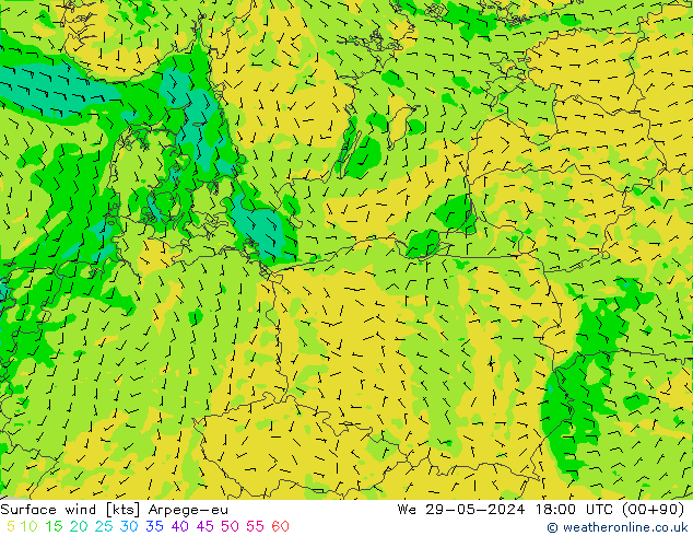 Bodenwind Arpege-eu Mi 29.05.2024 18 UTC