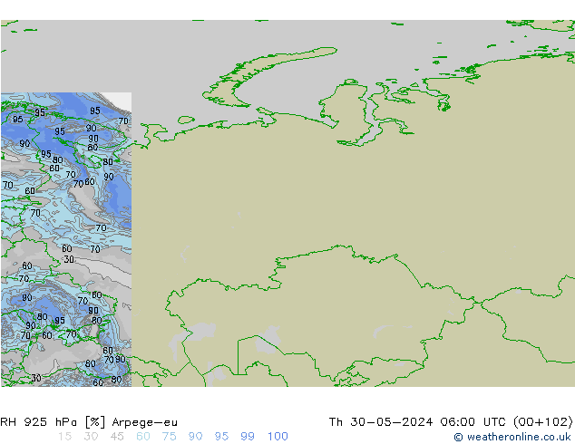 RV 925 hPa Arpege-eu do 30.05.2024 06 UTC