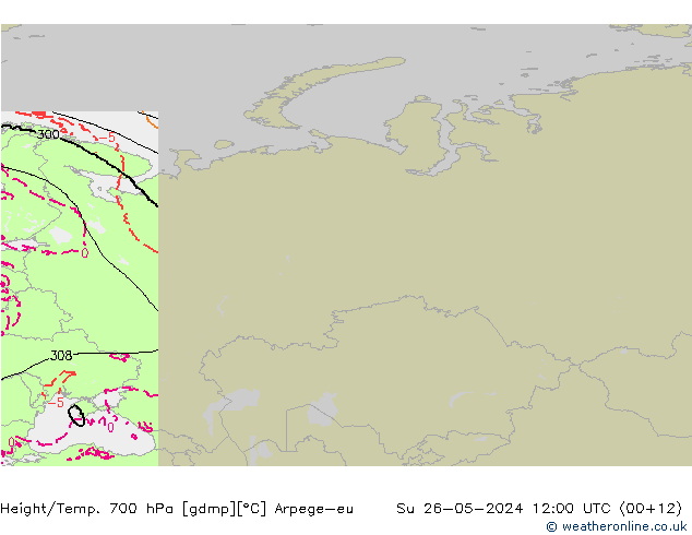 Height/Temp. 700 hPa Arpege-eu dom 26.05.2024 12 UTC