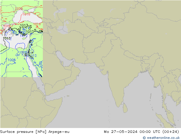 地面气压 Arpege-eu 星期一 27.05.2024 00 UTC