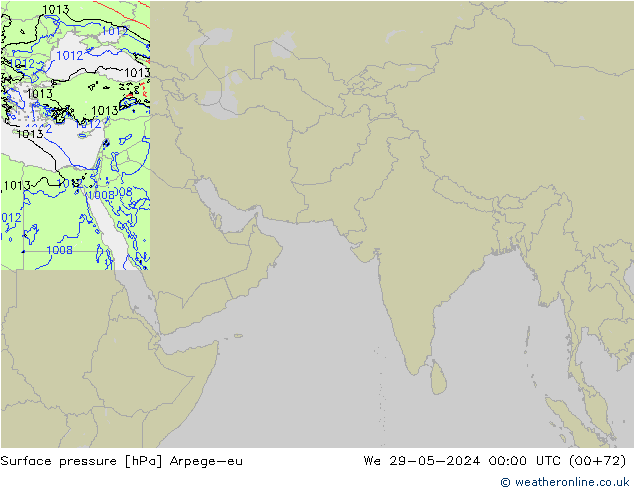 Atmosférický tlak Arpege-eu St 29.05.2024 00 UTC