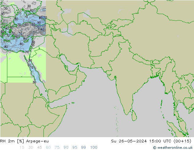 RH 2m Arpege-eu dom 26.05.2024 15 UTC