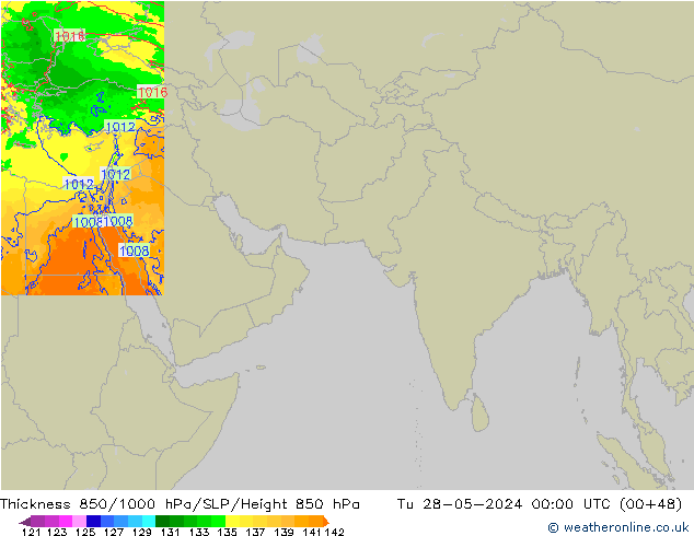 Thck 850-1000 hPa Arpege-eu Ter 28.05.2024 00 UTC