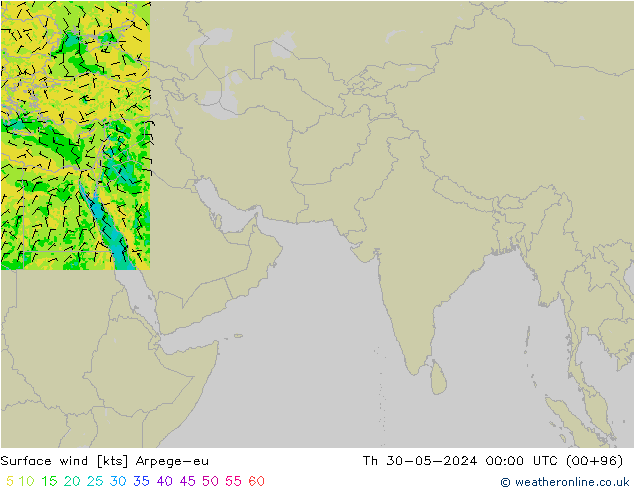 Rüzgar 10 m Arpege-eu Per 30.05.2024 00 UTC