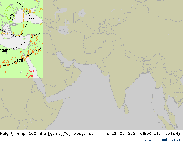 Height/Temp. 500 hPa Arpege-eu  28.05.2024 06 UTC