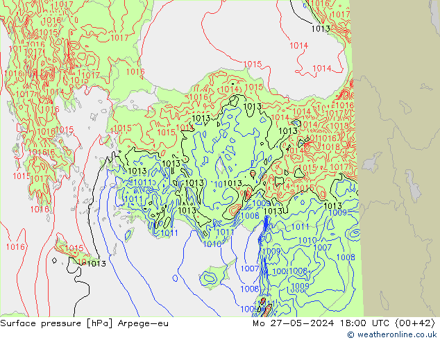 pressão do solo Arpege-eu Seg 27.05.2024 18 UTC