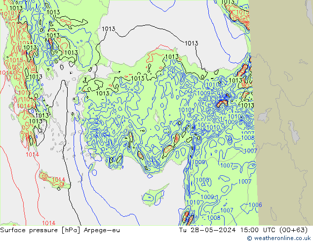 Yer basıncı Arpege-eu Sa 28.05.2024 15 UTC