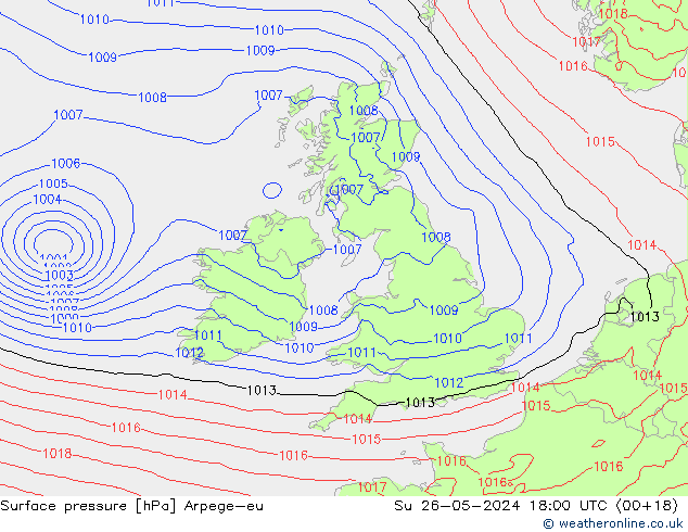 Luchtdruk (Grond) Arpege-eu zo 26.05.2024 18 UTC