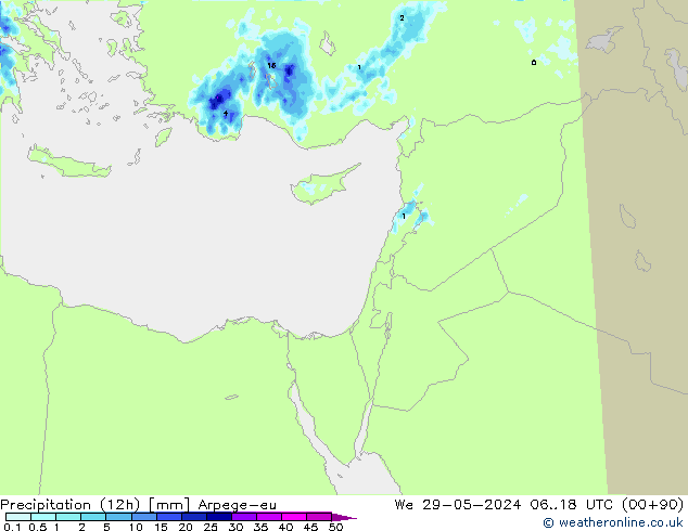 Precipitation (12h) Arpege-eu St 29.05.2024 18 UTC