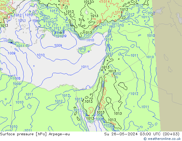 Surface pressure Arpege-eu Su 26.05.2024 03 UTC