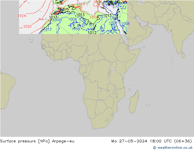 pressão do solo Arpege-eu Seg 27.05.2024 18 UTC