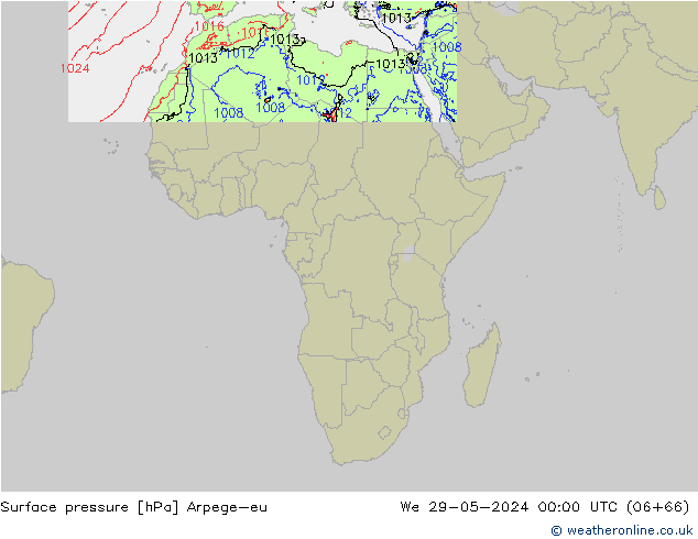 Luchtdruk (Grond) Arpege-eu wo 29.05.2024 00 UTC