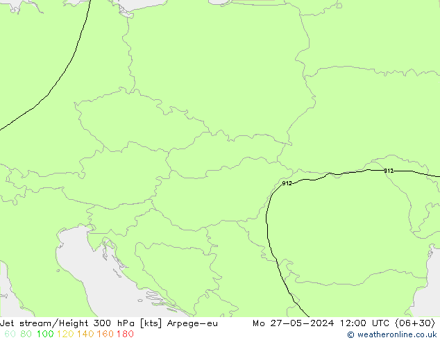 Jet stream/Height 300 hPa Arpege-eu Mo 27.05.2024 12 UTC