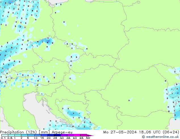 Precipitazione (12h) Arpege-eu lun 27.05.2024 06 UTC