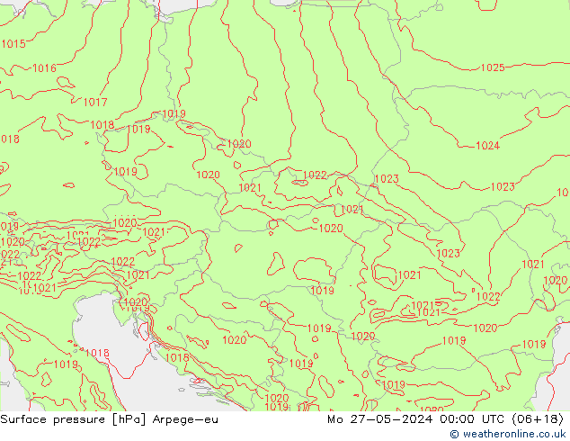 Surface pressure Arpege-eu Mo 27.05.2024 00 UTC