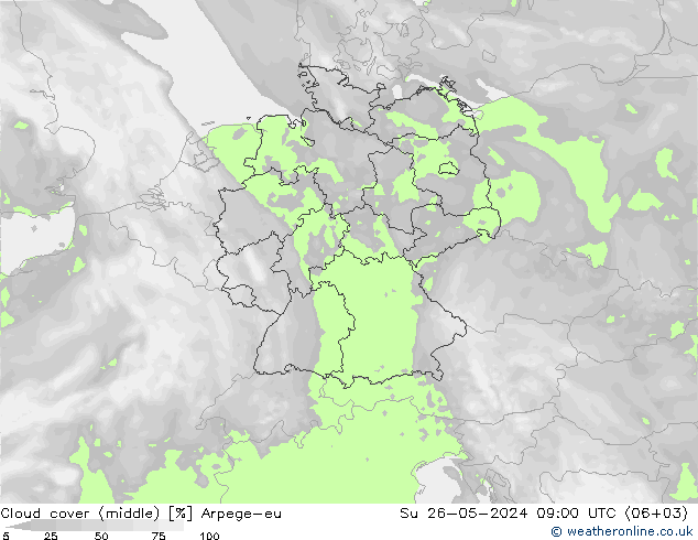 oblačnosti uprostřed Arpege-eu Ne 26.05.2024 09 UTC