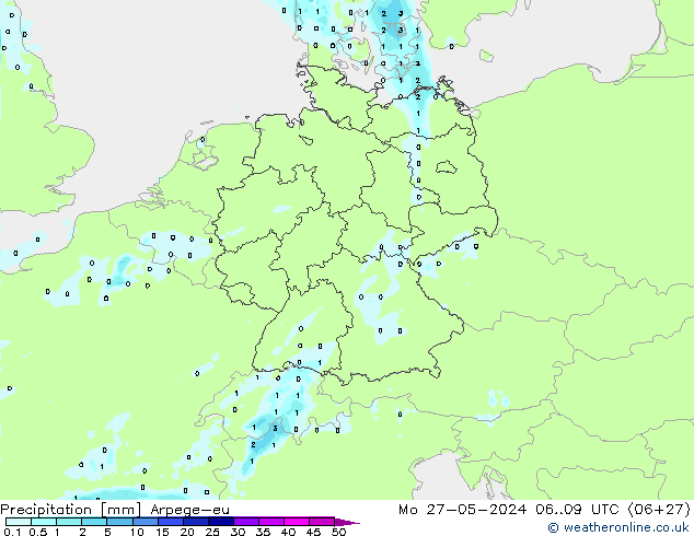 Precipitation Arpege-eu Mo 27.05.2024 09 UTC