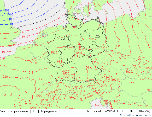 Bodendruck Arpege-eu Mo 27.05.2024 06 UTC