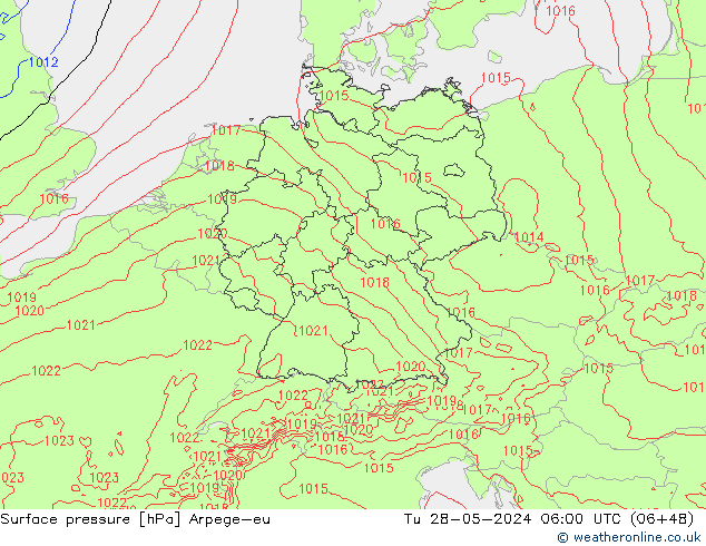 pression de l'air Arpege-eu mar 28.05.2024 06 UTC