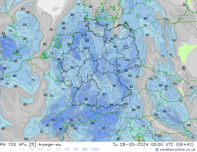 RV 700 hPa Arpege-eu di 28.05.2024 00 UTC