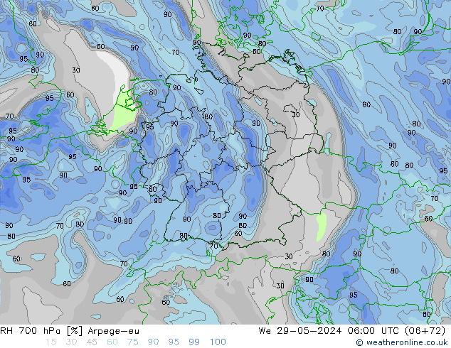 RV 700 hPa Arpege-eu wo 29.05.2024 06 UTC