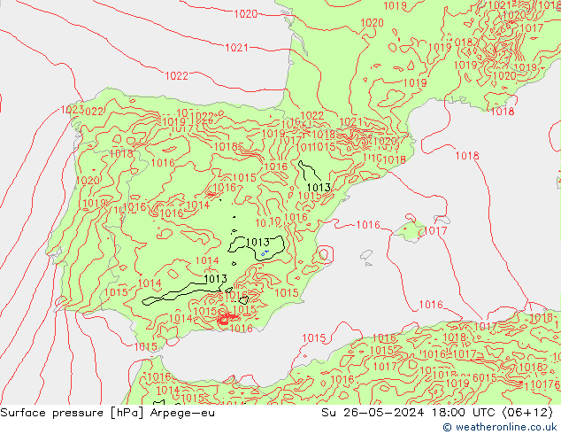 Yer basıncı Arpege-eu Paz 26.05.2024 18 UTC