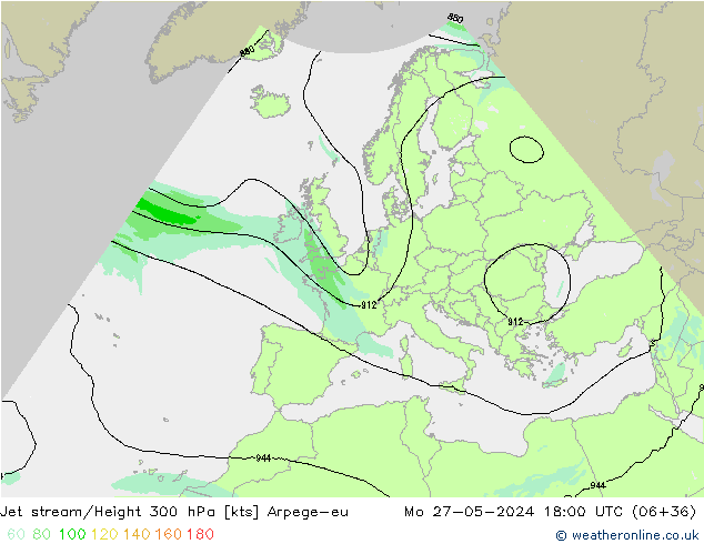 Corriente en chorro Arpege-eu lun 27.05.2024 18 UTC